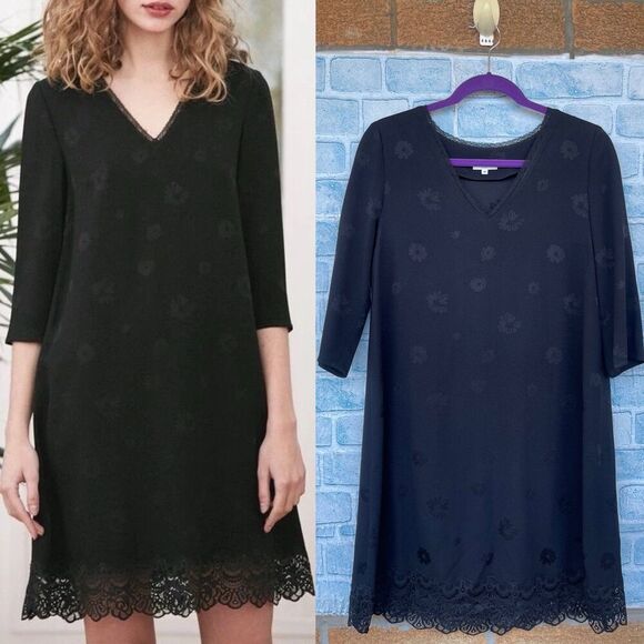 Claudie pierlot Paris black with floral undertones print size 36/6 - Picture 1 of 12